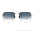 Unisex Aço Inoxidável Mens UV400 Glasses Lentes Óculos de sol